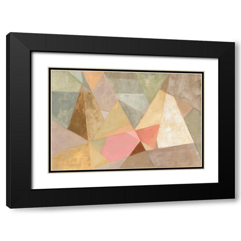 Geometric Abstract Black Modern Wood Framed Art Print with Double Matting by Vassileva, Silvia