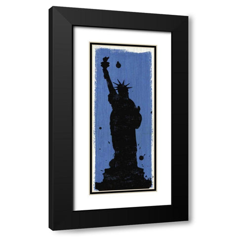 New York City Life Statue of Liberty Black Modern Wood Framed Art Print with Double Matting by Mullan, Michael