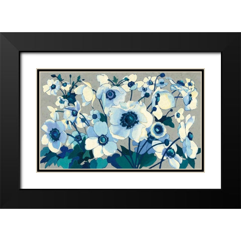 Anemones Japonaises I Black Modern Wood Framed Art Print with Double Matting by Novak, Shirley