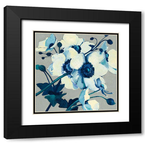 Anemones Japonaises II Black Modern Wood Framed Art Print with Double Matting by Novak, Shirley