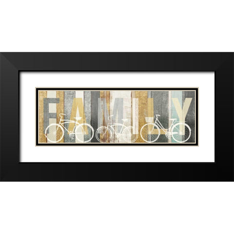 Beachscape Bicycle Family Gold Neutral Black Modern Wood Framed Art Print with Double Matting by Mullan, Michael