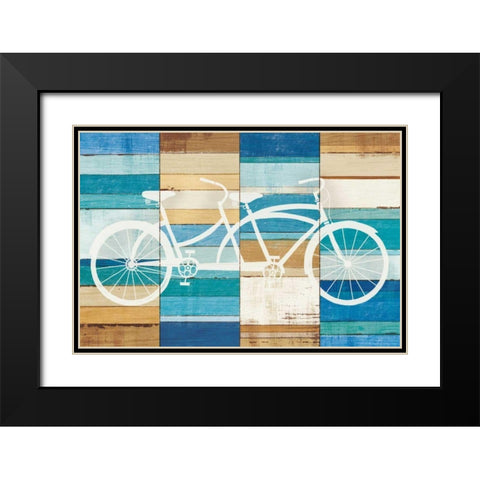 Beachscape Tandem Cruiser Black Modern Wood Framed Art Print with Double Matting by Mullan, Michael