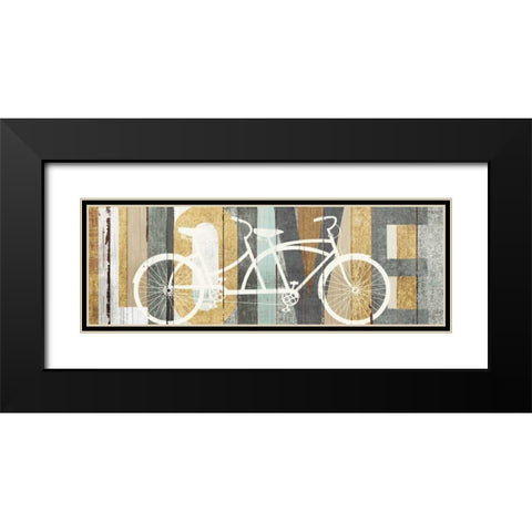 Beachscape Tandem Bicycle Love Gold Neutral Black Modern Wood Framed Art Print with Double Matting by Mullan, Michael