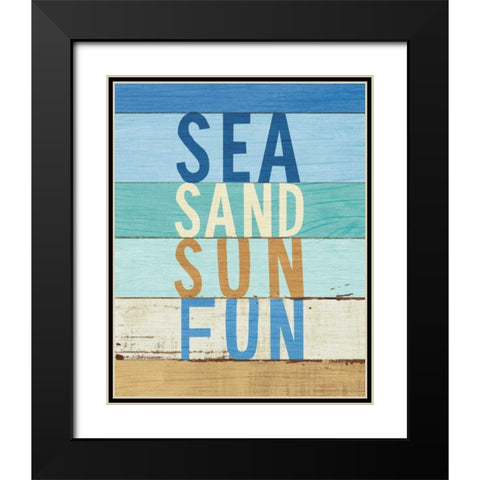 Beachscape Inspiration VIII Black Modern Wood Framed Art Print with Double Matting by Mullan, Michael