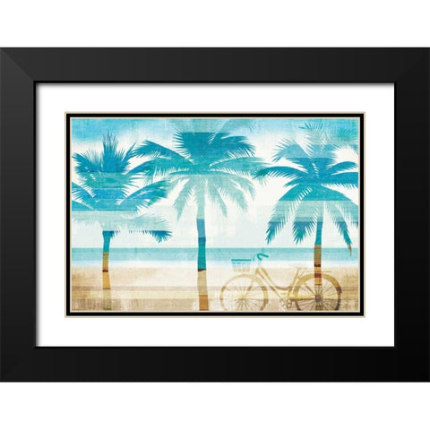 Beachscape Palms I Black Modern Wood Framed Art Print with Double Matting by Mullan, Michael