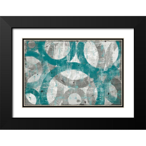 Industrial I Teal Black Modern Wood Framed Art Print with Double Matting by Mullan, Michael