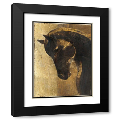 Trojan Horse II Gold Black Modern Wood Framed Art Print with Double Matting by Hristova, Albena