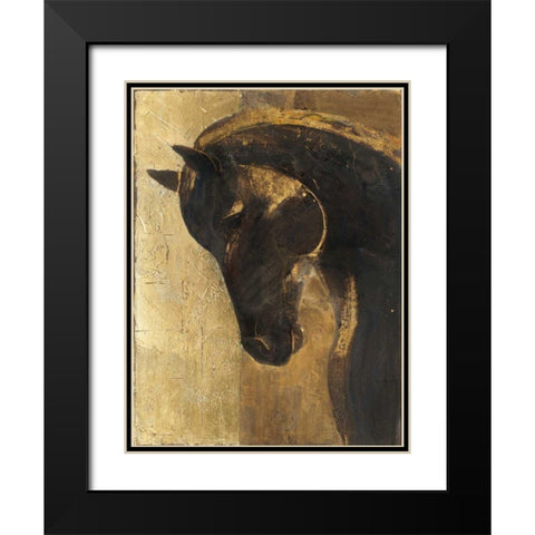 Trojan Horse II Gold Black Modern Wood Framed Art Print with Double Matting by Hristova, Albena