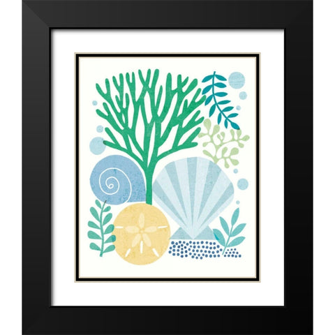 Under Sea Treasures VI Sea Glass Black Modern Wood Framed Art Print with Double Matting by Mullan, Michael
