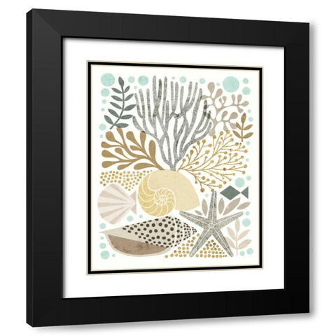 Under Sea Treasures VI Gold Neutral Black Modern Wood Framed Art Print with Double Matting by Mullan, Michael