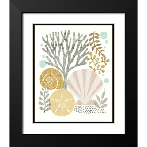 Under Sea Treasures V Gold Neutral Black Modern Wood Framed Art Print with Double Matting by Mullan, Michael