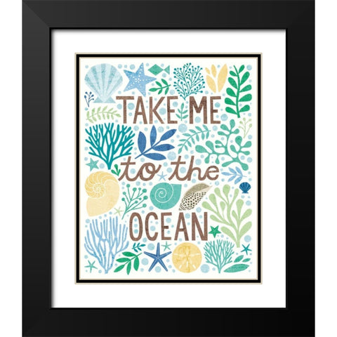 Under Sea Treasures IV Sea Glass Black Modern Wood Framed Art Print with Double Matting by Mullan, Michael