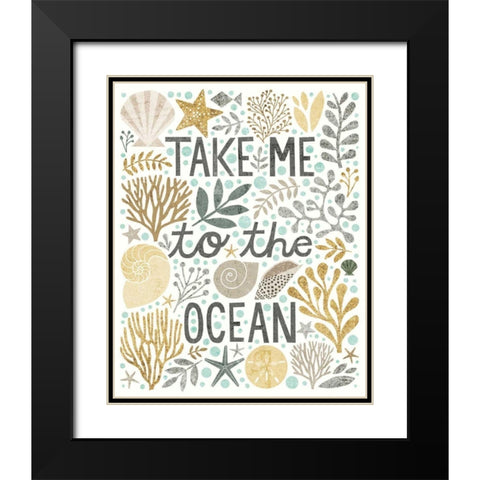Under Sea Treasures IV Gold Neutral Black Modern Wood Framed Art Print with Double Matting by Mullan, Michael