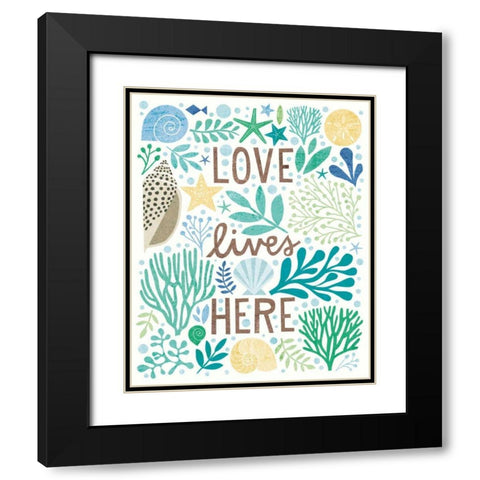 Under Sea Treasures II Sea Glass Black Modern Wood Framed Art Print with Double Matting by Mullan, Michael