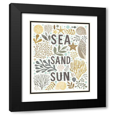 Under Sea Treasures III Gold Neutral Black Modern Wood Framed Art Print with Double Matting by Mullan, Michael