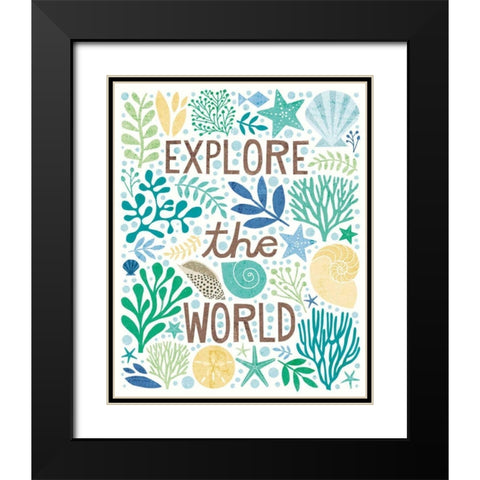Under Sea Treasures I Sea Glass Black Modern Wood Framed Art Print with Double Matting by Mullan, Michael