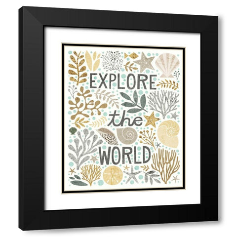 Under Sea Treasures I Gold Neutral Black Modern Wood Framed Art Print with Double Matting by Mullan, Michael