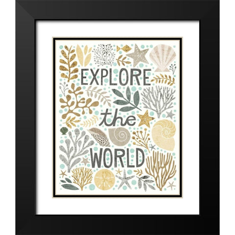 Under Sea Treasures I Gold Neutral Black Modern Wood Framed Art Print with Double Matting by Mullan, Michael