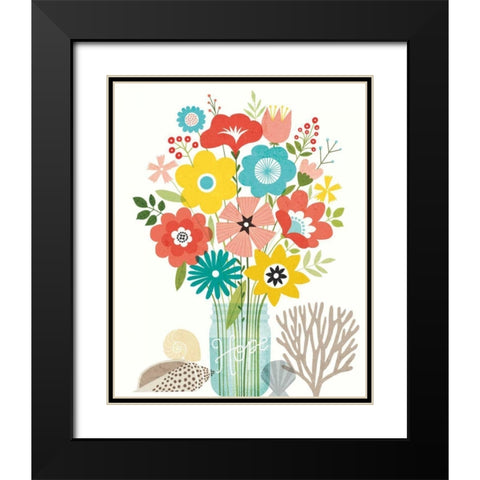 Seaside Bouquet IV Mason Jar Black Modern Wood Framed Art Print with Double Matting by Mullan, Michael