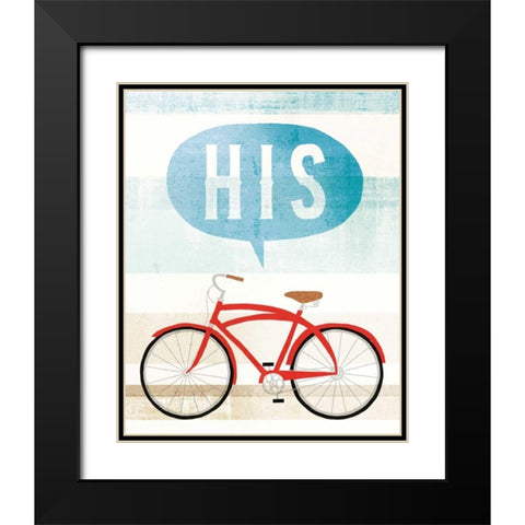 Beach Cruiser His II Black Modern Wood Framed Art Print with Double Matting by Mullan, Michael