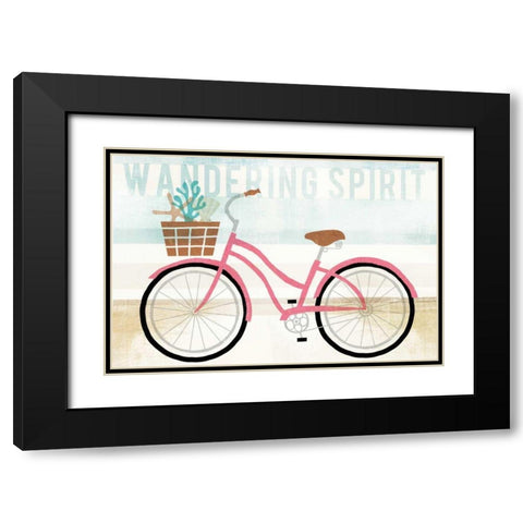 Beach Cruiser Girls I Black Modern Wood Framed Art Print with Double Matting by Mullan, Michael