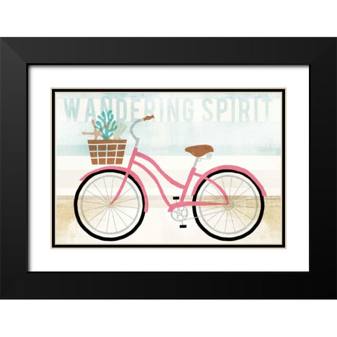 Beach Cruiser Girls I Black Modern Wood Framed Art Print with Double Matting by Mullan, Michael