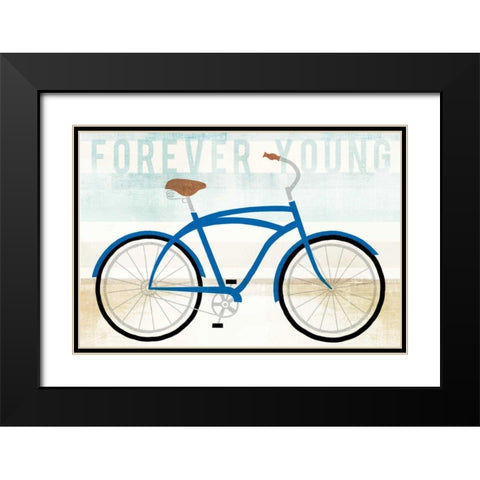 Beach Cruiser Boys I Black Modern Wood Framed Art Print with Double Matting by Mullan, Michael
