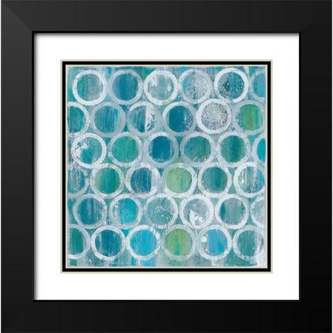 Stack of Tubes Blue Black Modern Wood Framed Art Print with Double Matting by Hristova, Albena