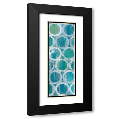 Stack of Tubes Blue II Black Modern Wood Framed Art Print with Double Matting by Hristova, Albena