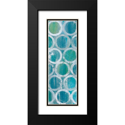 Stack of Tubes Blue II Black Modern Wood Framed Art Print with Double Matting by Hristova, Albena