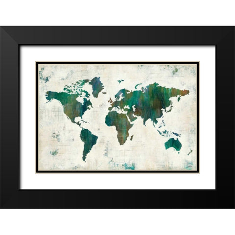 Discover the World Black Modern Wood Framed Art Print with Double Matting by Melissa, Averinos