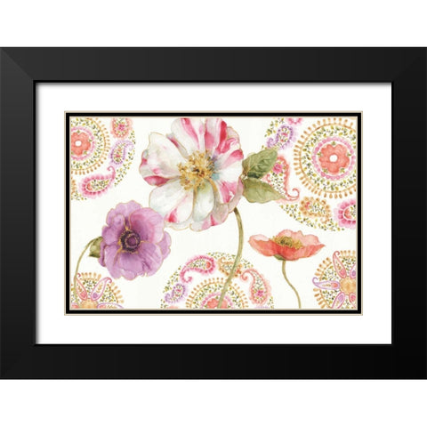 Rainbow Seeds Paisley III Black Modern Wood Framed Art Print with Double Matting by Audit, Lisa
