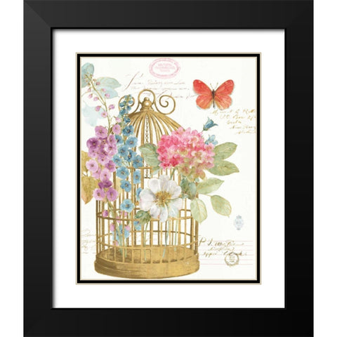 Rainbow Seeds Romantic Birdcage II Black Modern Wood Framed Art Print with Double Matting by Audit, Lisa