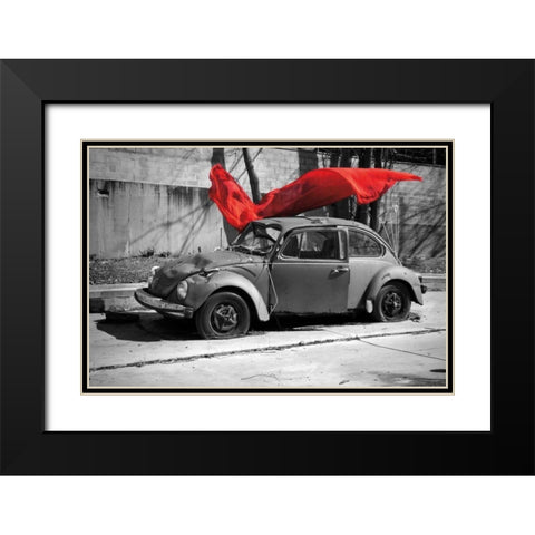 Flow II Black Modern Wood Framed Art Print with Double Matting by Marshall, Laura