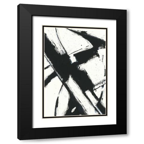 Expression Abstract I White Black Modern Wood Framed Art Print with Double Matting by Novak, Shirley