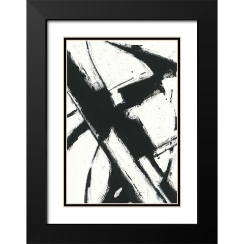 Expression Abstract I White Black Modern Wood Framed Art Print with Double Matting by Novak, Shirley