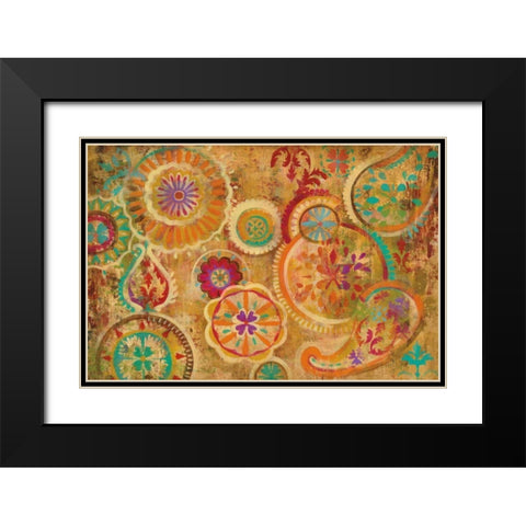 Contemporary Paisley Black Modern Wood Framed Art Print with Double Matting by Vassileva, Silvia