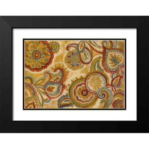 Mandala and Paisley Black Modern Wood Framed Art Print with Double Matting by Vassileva, Silvia