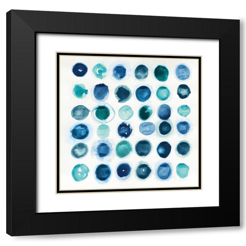 Roundabout Blue Black Modern Wood Framed Art Print with Double Matting by Novak, Shirley