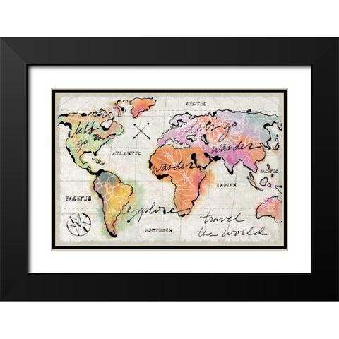 Mapped Shorelines I Neutral Crop Black Modern Wood Framed Art Print with Double Matting by Schlabach, Sue