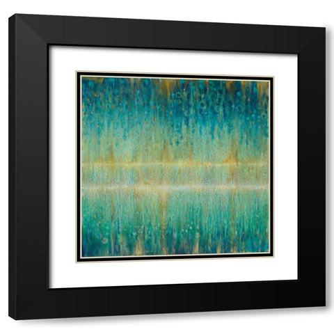 Rain Abstract I Black Modern Wood Framed Art Print with Double Matting by Nai, Danhui