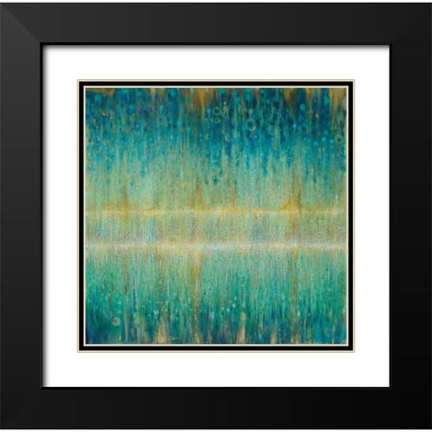 Rain Abstract I Black Modern Wood Framed Art Print with Double Matting by Nai, Danhui