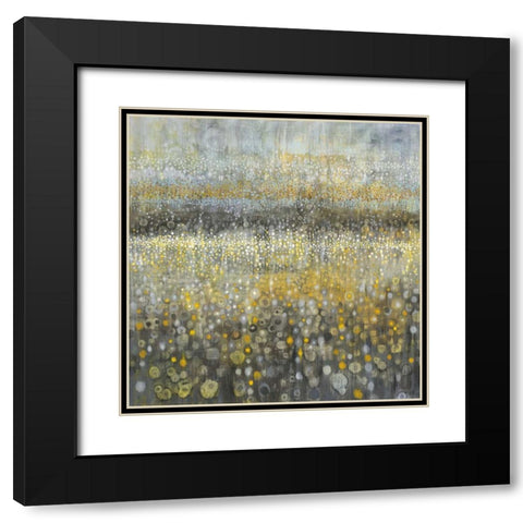 Rain Abstract II Black Modern Wood Framed Art Print with Double Matting by Nai, Danhui