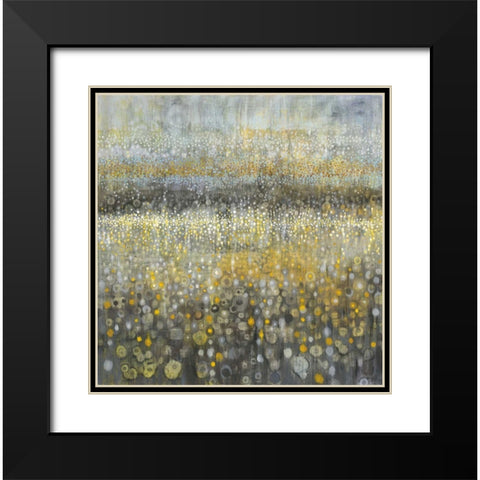 Rain Abstract II Black Modern Wood Framed Art Print with Double Matting by Nai, Danhui