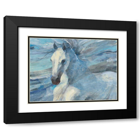 Poseidon Indigo Black Modern Wood Framed Art Print with Double Matting by Hristova, Albena