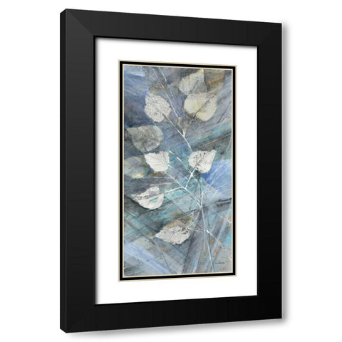 Silver Leaves I Black Modern Wood Framed Art Print with Double Matting by Albena, Hristova
