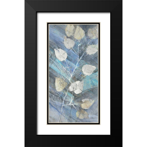 Silver Leaves II Black Modern Wood Framed Art Print with Double Matting by Albena, Hristova
