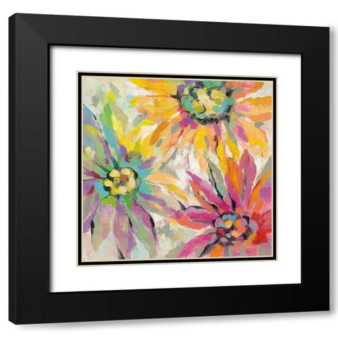 Abstracted Petals I Black Modern Wood Framed Art Print with Double Matting by Vassileva, Silvia