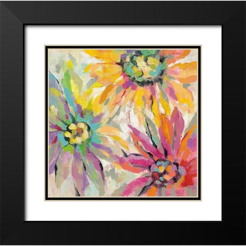 Abstracted Petals I Black Modern Wood Framed Art Print with Double Matting by Vassileva, Silvia