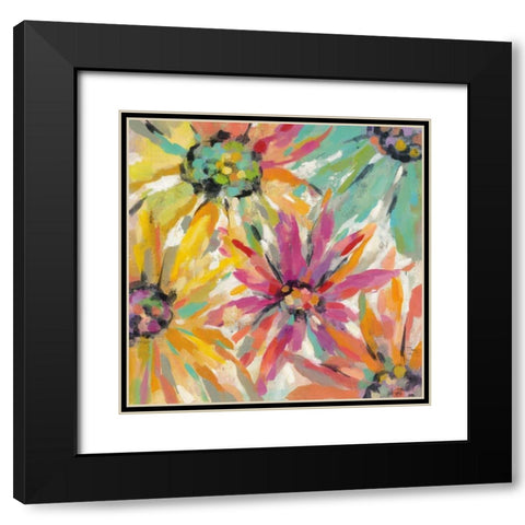 Abstracted Petals II Black Modern Wood Framed Art Print with Double Matting by Vassileva, Silvia